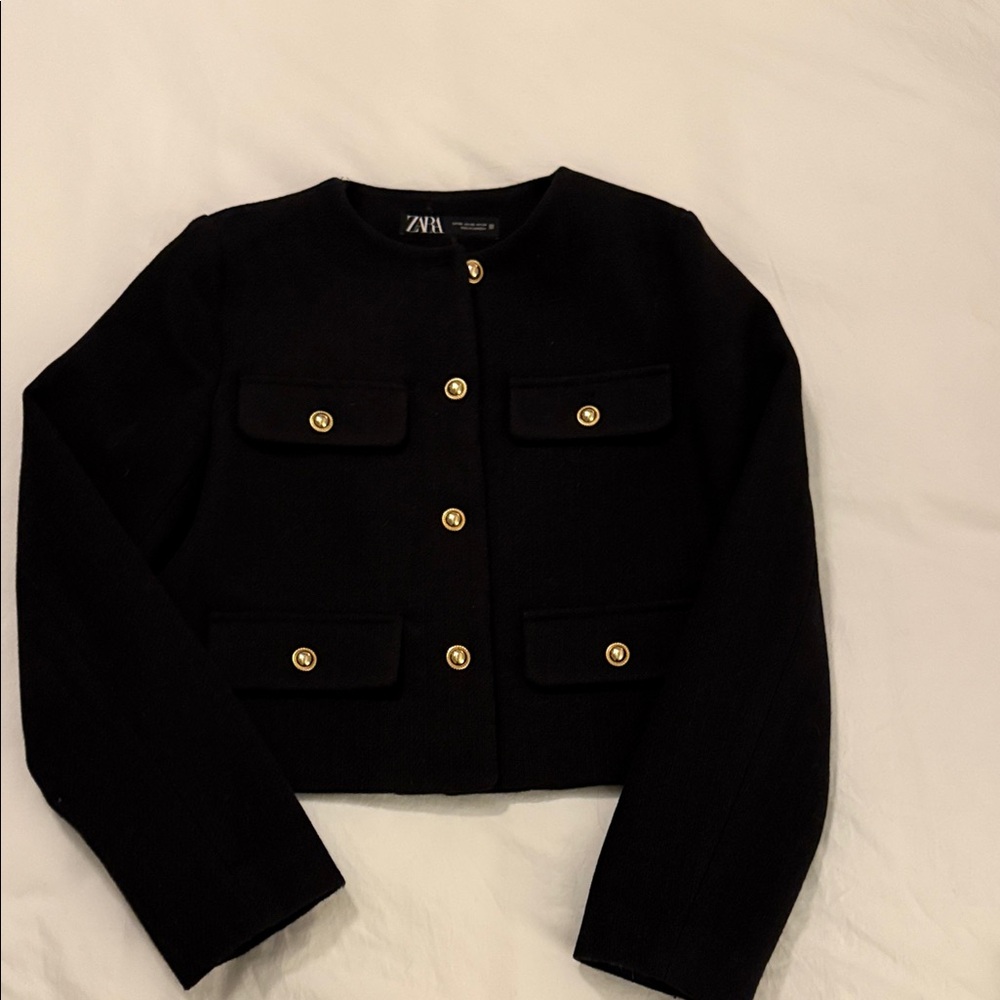 EUC Zara Black Buttoned Women's Lady Jacket